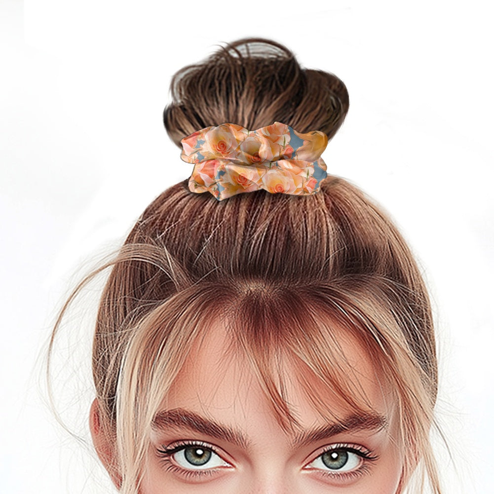 Floral Embosses (03-01): Apricot Bloom Essential | Satin Scrunchie