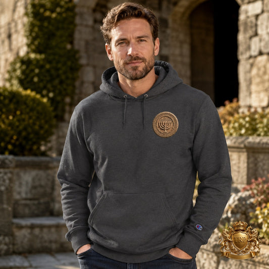 Man wearing the dark grey All Lives Matter hoodie featuring the Sevenfold Light chest emblem.