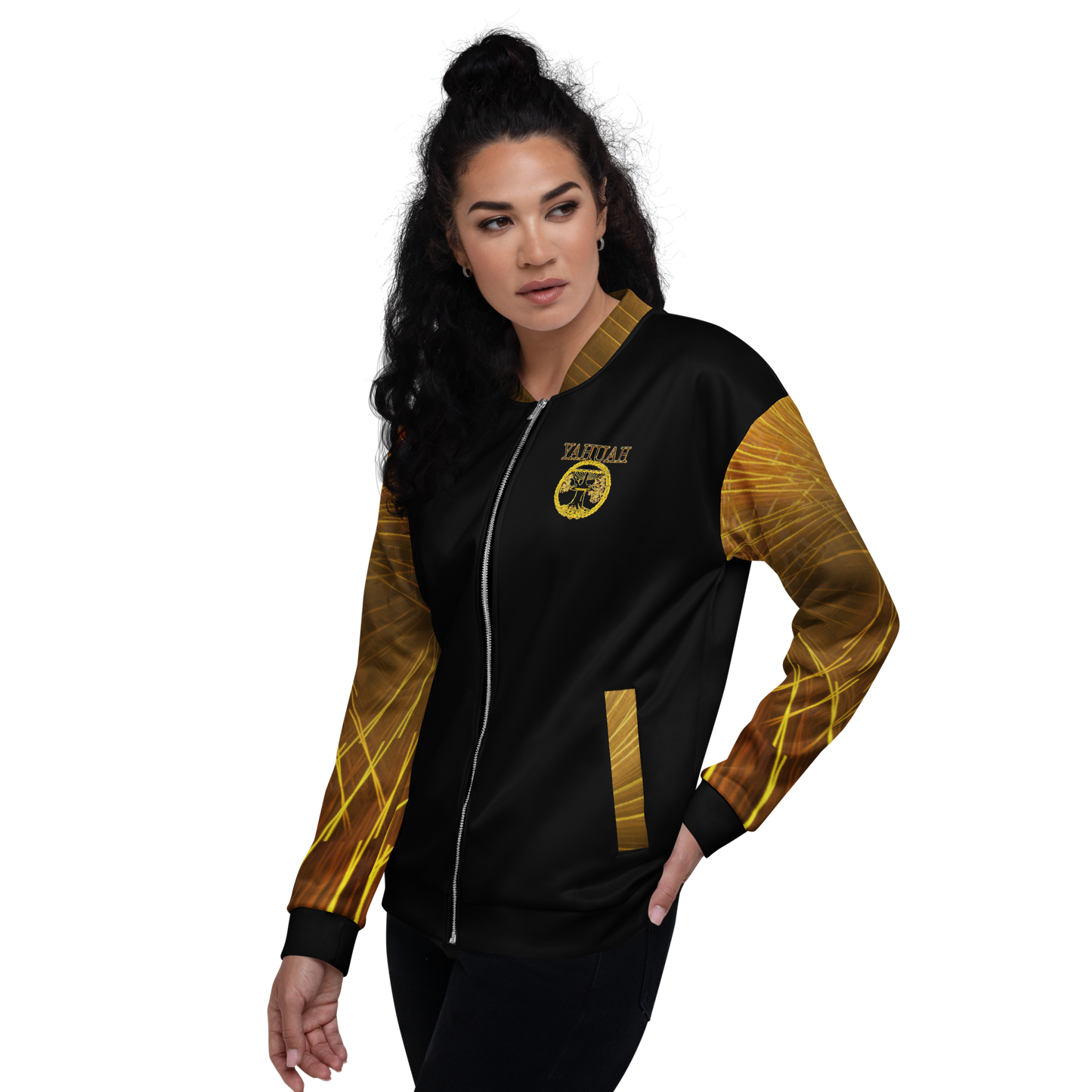 Yahuah: Tree of Life (02-02) - The Firmament Radiance | Unisex Bomber Jacket