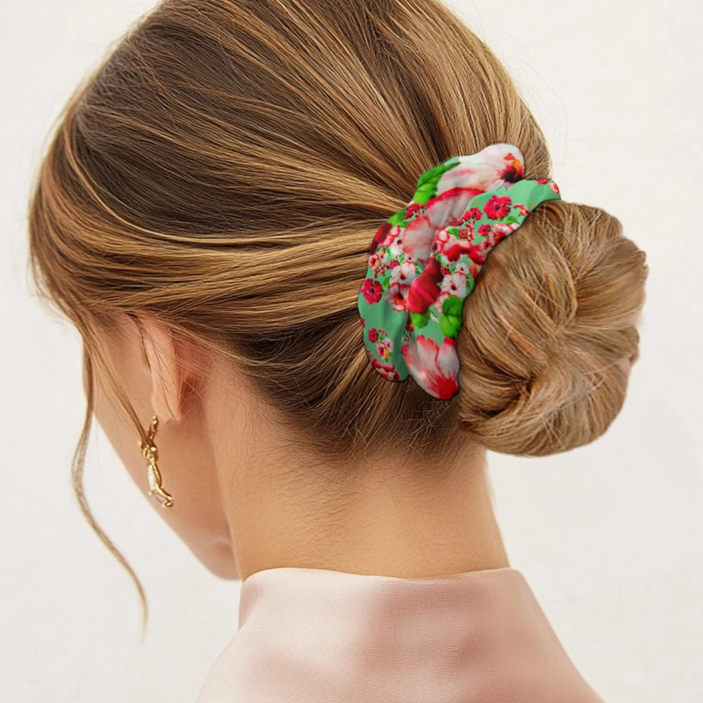 TRP Floral Prints (03): Hibiscus Flowers (01-02) "Deshe Abundance" | Satin Scrunchie