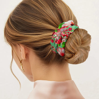 TRP Floral Prints (03): Hibiscus Flowers (01-02) "Deshe Abundance" | Satin Scrunchie