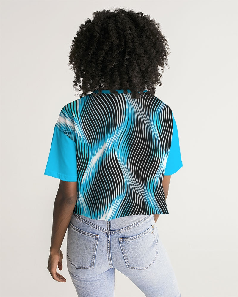 Orot (The Lights) Series (01-03): Mayim Chayim (Living Waters) | Drop Shoulder Raw Hem Crop Top
