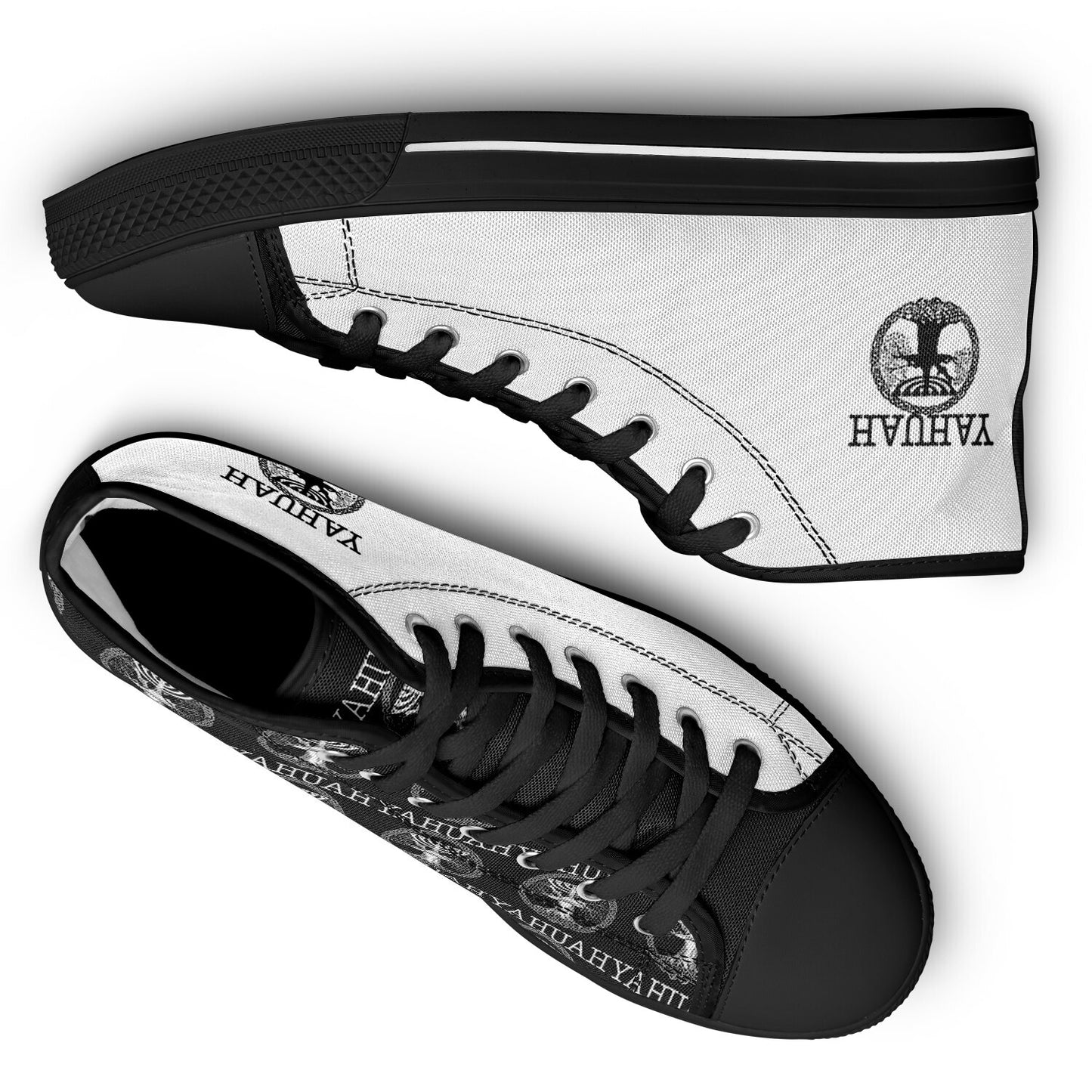 Yahuah: Tree of Life (02-05) - The Dualism Refined | Unisex High Top Canvas Sneakers (Style 01)