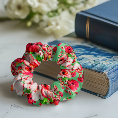 TRP Floral Prints (03): Hibiscus Flowers (01-02) "Deshe Abundance" | Satin Scrunchie