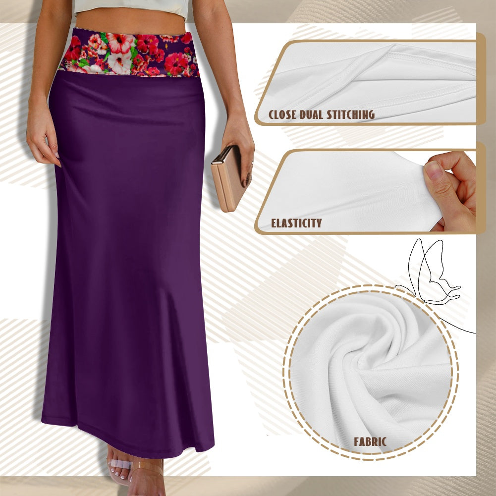 TRP Floral Prints (03): Hibiscus Flowers (01-01) "Argaman Vines" | Mermaid Skirt