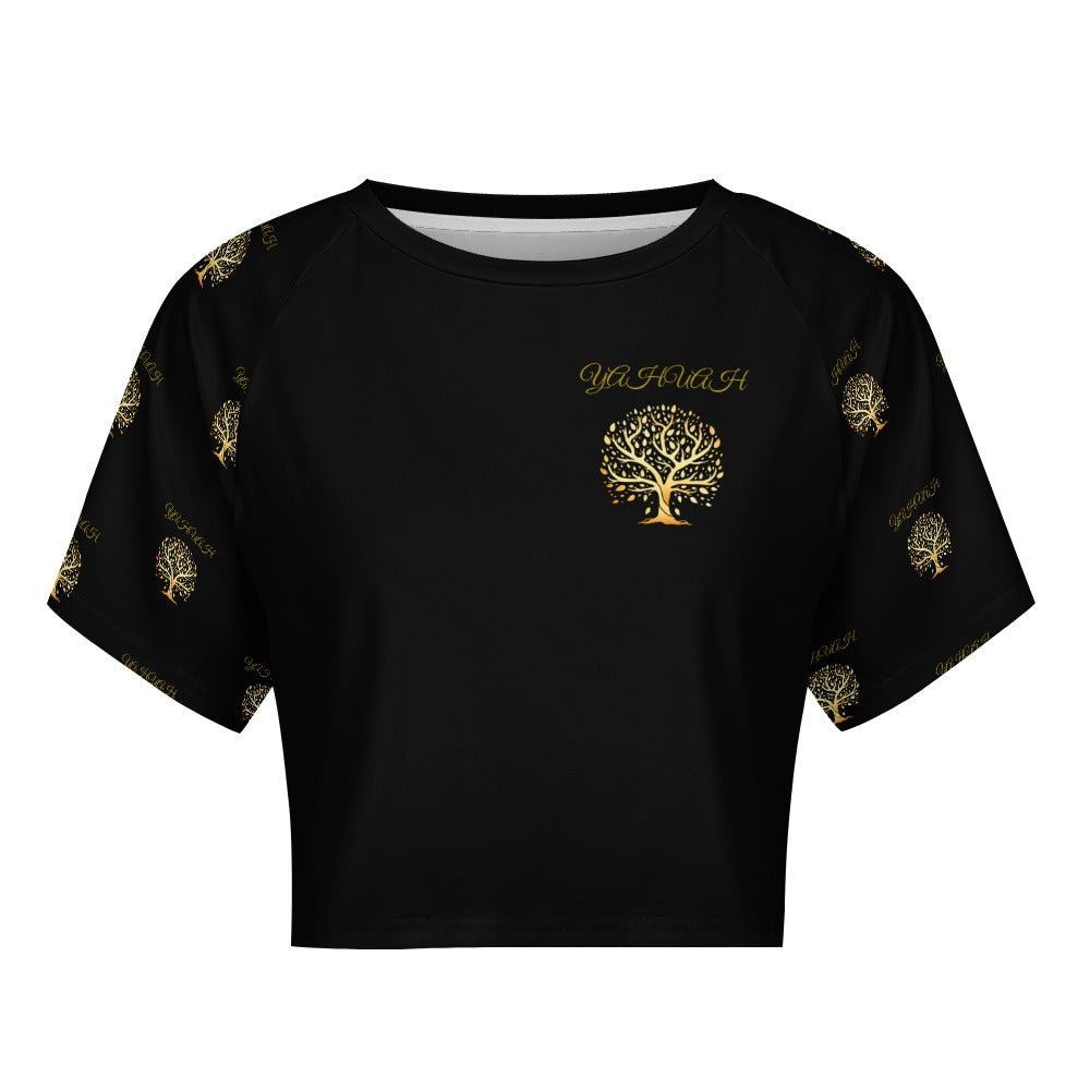 Yahuah: Tree of Life (01-01) | Raglan Crop Top (2 styles)