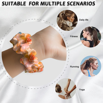 Floral Embosses (03-01): Apricot Bloom Essential | Satin Scrunchie
