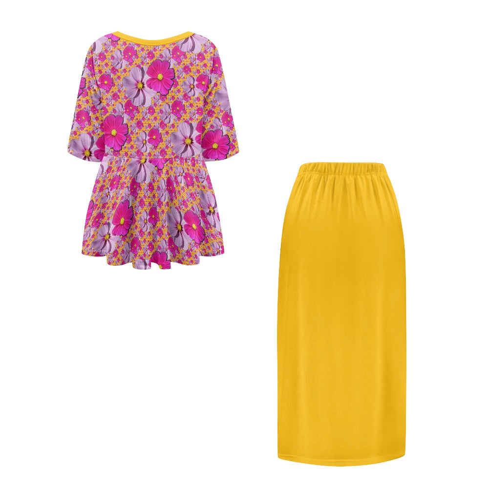 TRP Floral Prints (05): Classic Garden Cosmos (01) | Two-Piece Skirt Suit