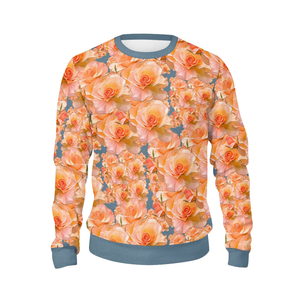 Floral Embosses (03-01): Apricot Bloom Essential | Women's Sweater