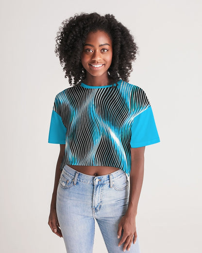 Orot (The Lights) Series (01-03): Mayim Chayim (Living Waters) | Drop Shoulder Raw Hem Crop Top