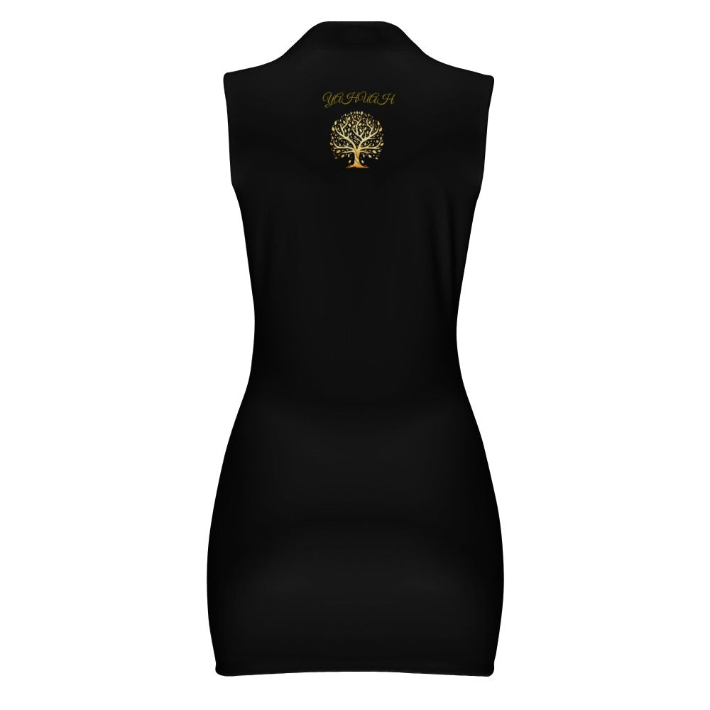 Yahuah: Tree of LIfe (01-01) | Sleeveless Mesh Zip Polo Dress (2 styles)