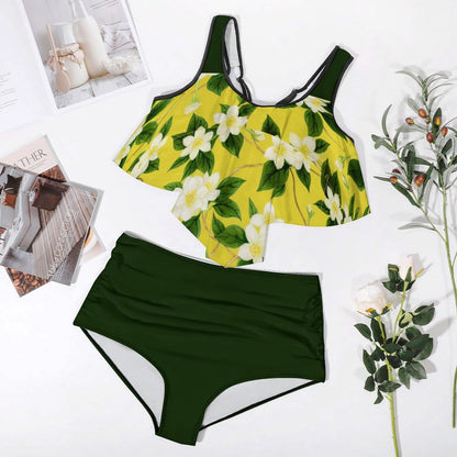TRP Floral Prints (10): Graceful Jasmine Vine (01–01) | Plus-Size Tankini