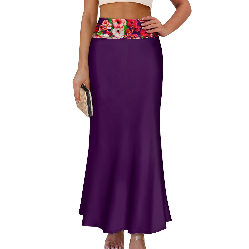 TRP Floral Prints (03): Hibiscus Flowers (01-01) "Argaman Vines" | Mermaid Skirt