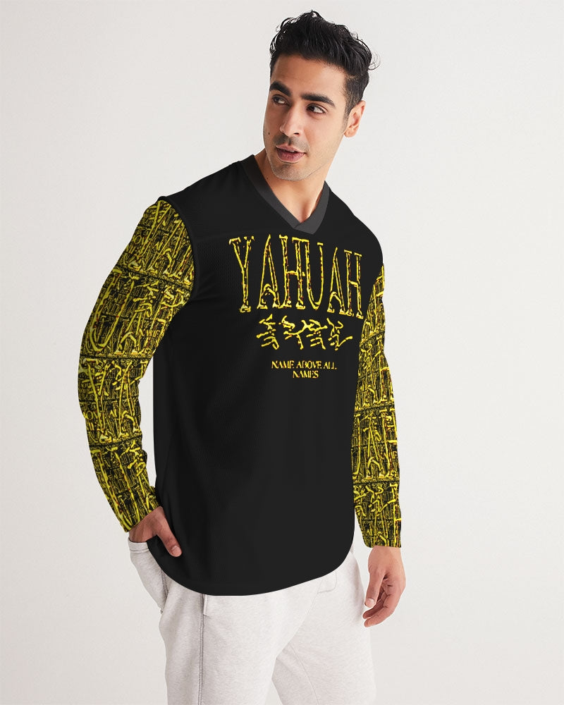 Yahuah: Name Above All Names (01-02) | Men's Long Sleeve V-neck Jersey Tee