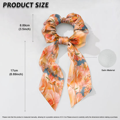 Floral Embosses (03-01): Apricot Bloom Essential | Satin Scarf Scrunchie