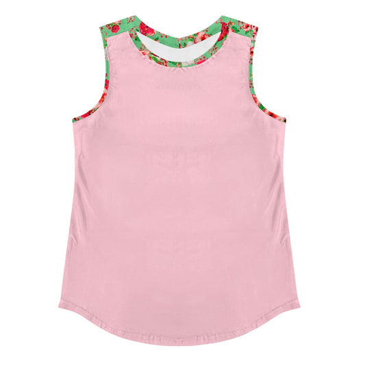 TRP Floral Prints (03): Hibiscus Flowers (01-02) "Deshe Abundance" | Muscle Tank | PalePink
