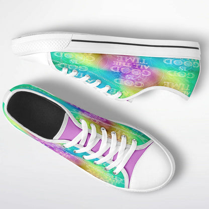 God is Good All the Time (01-02) | Women's Low Top Canvas Sneakers