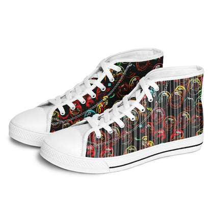 Lighten Up™ (01) — Faces of Gladness™ | Unisex High-Top Canvas Shoes
