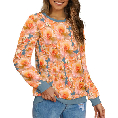 Floral Embosses (03-01): Apricot Bloom Essential | Women's Sweater