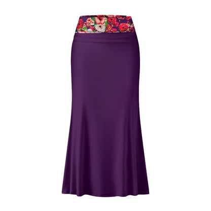 TRP Floral Prints (03): Hibiscus Flowers (01-01) "Argaman Vines" | Mermaid Skirt