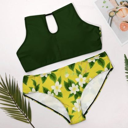 TRP Floral Prints (10): Graceful Jasmine Vine (01–01) | Plus-Size Halter-Neck Bikini