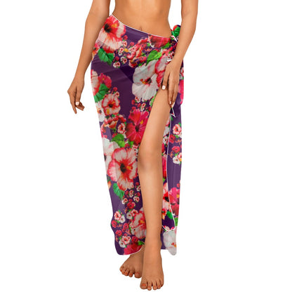 TRP Floral Prints (03): Hibiscus Flowers (01-01) "Argaman Vines" | Long Sarong