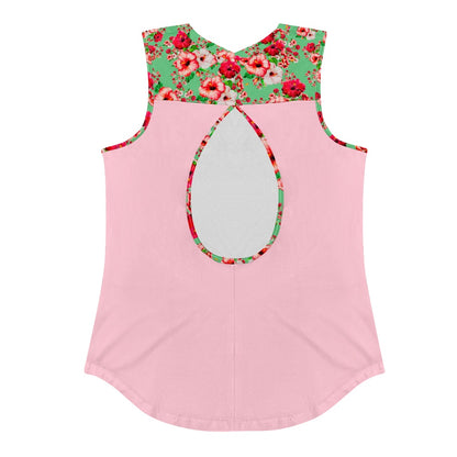 TRP Floral Prints (03): Hibiscus Flowers (01-02) "Deshe Abundance" | Muscle Tank | PalePink