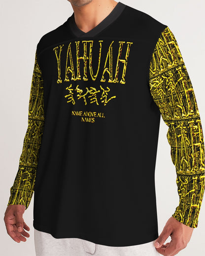 Yahuah: Name Above All Names (01-02) | Men's Long Sleeve V-neck Jersey Tee