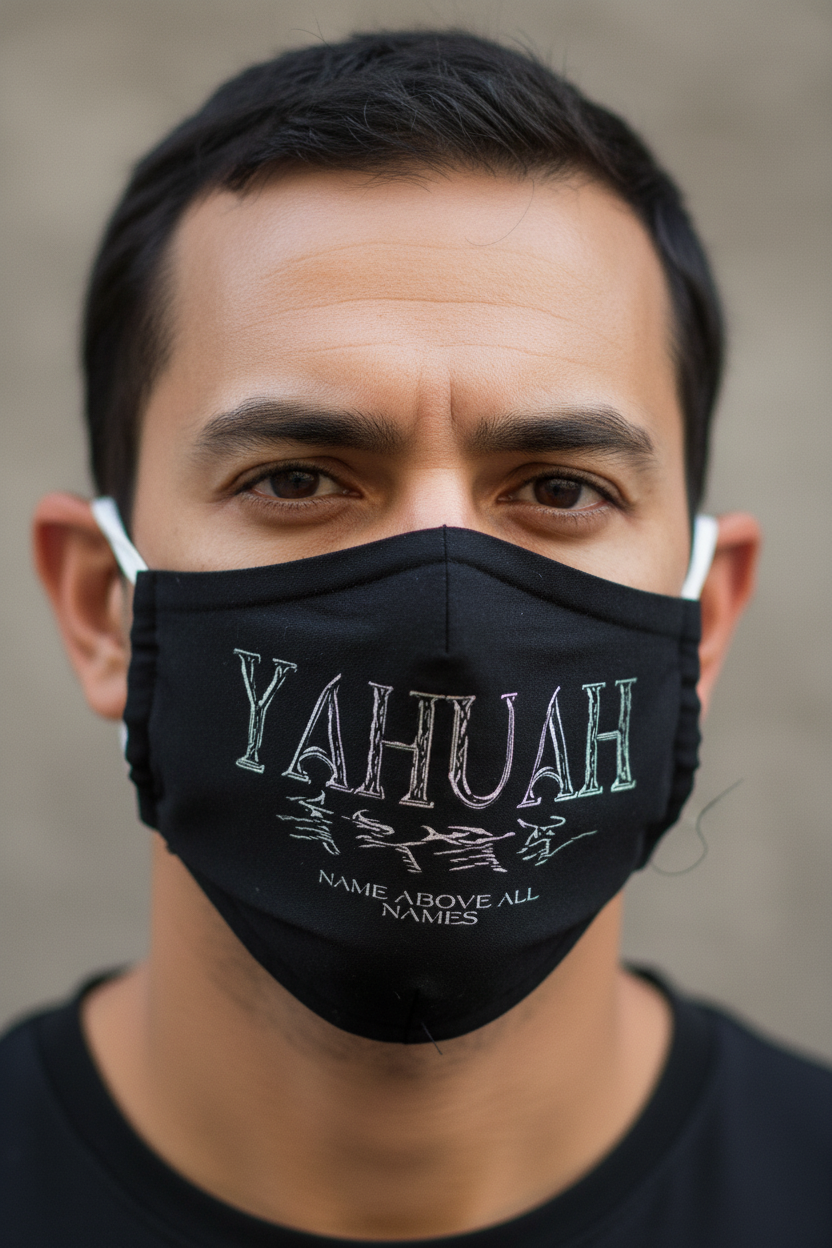 Yahuah-Name Above All Names 01-01 Mascarilla facial de sublimación de diseñador con diez filtros de repuesto 