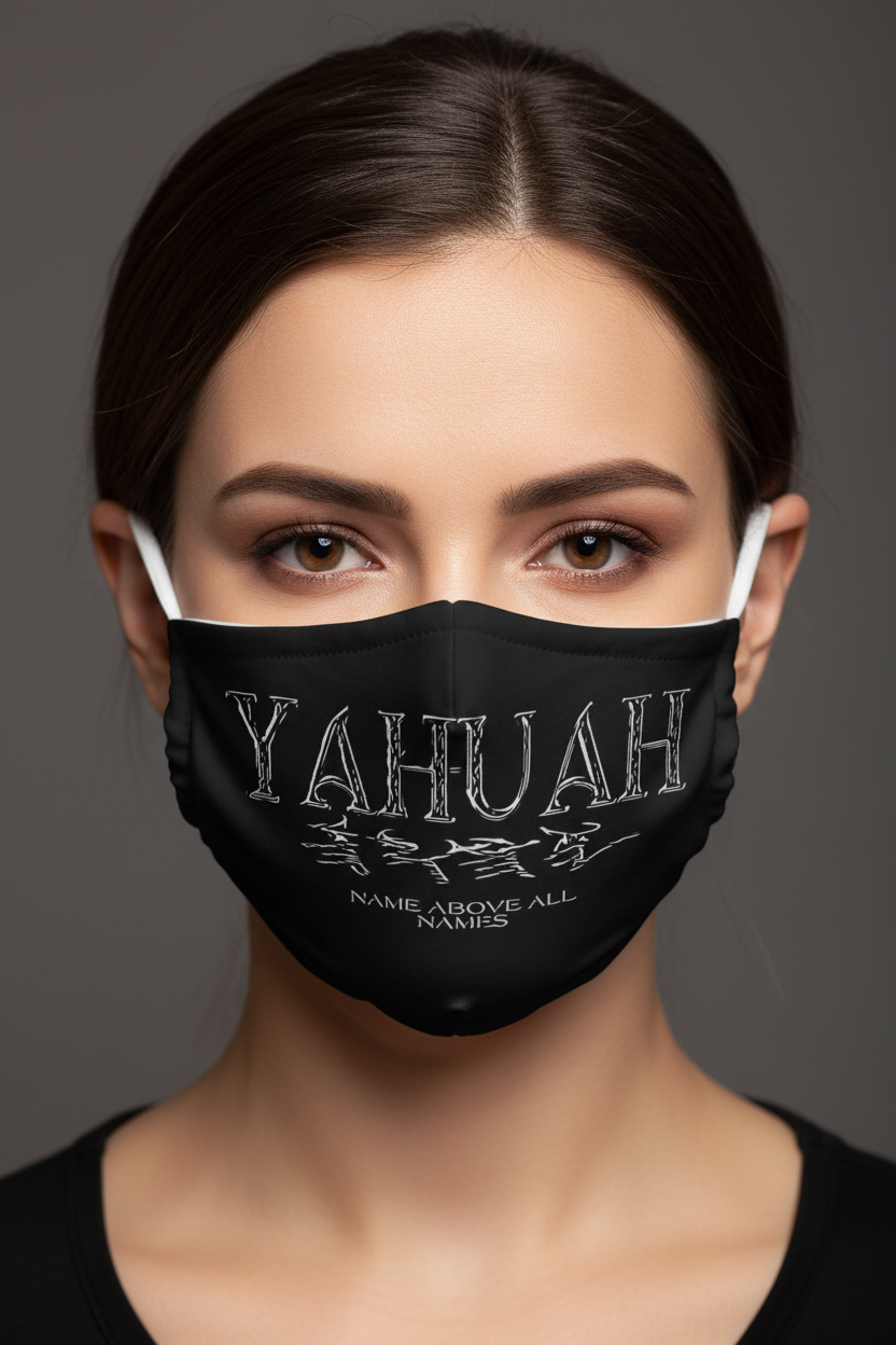 Yahuah-Name Above All Names 01-01 Mascarilla facial de sublimación de diseñador con diez filtros de repuesto 