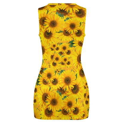 TRP Floral Prints (04): Sunflowers in Symmetry | Hip-Wrap Dress | 5 colors
