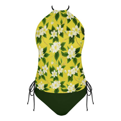 TRP Floral Prints (10): Graceful Jasmine Vine (01–01) | Halter-Neck Tankini