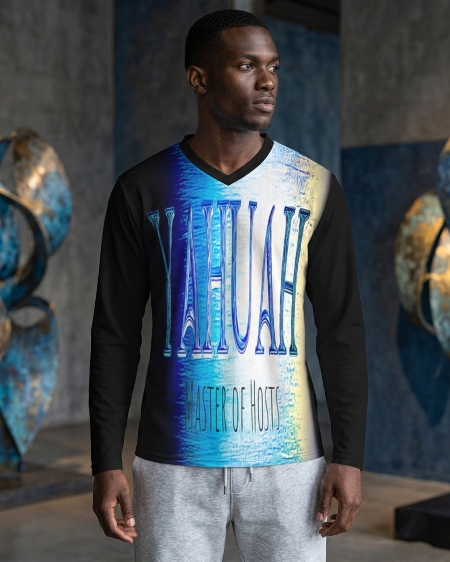 Yahuah: Master of Hosts (01-01) | Men's Long Sleeve Jersey Tee