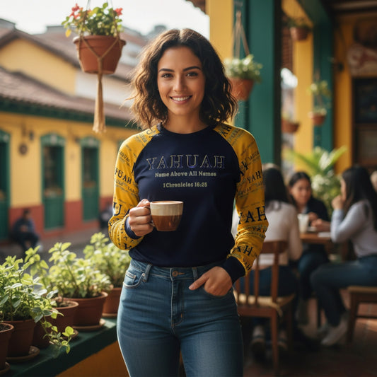 Yahuah: Name Above All Names (02-01) | Women's Long Sleeve Raglan Tee