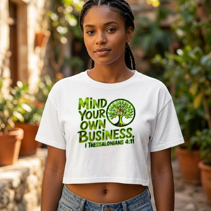 "Mind Your Own Business" (01-01) | Cotton Crop Top | 3 colors