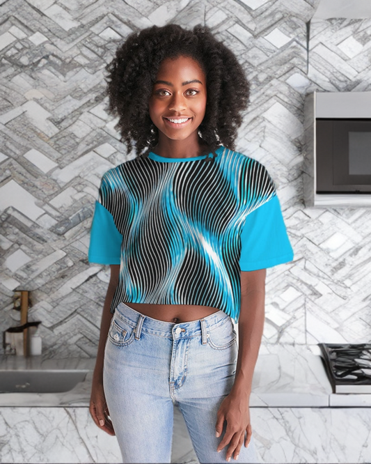 Orot (The Lights) Series (01-03): Mayim Chayim (Living Waters) | Drop Shoulder Raw Hem Crop Top