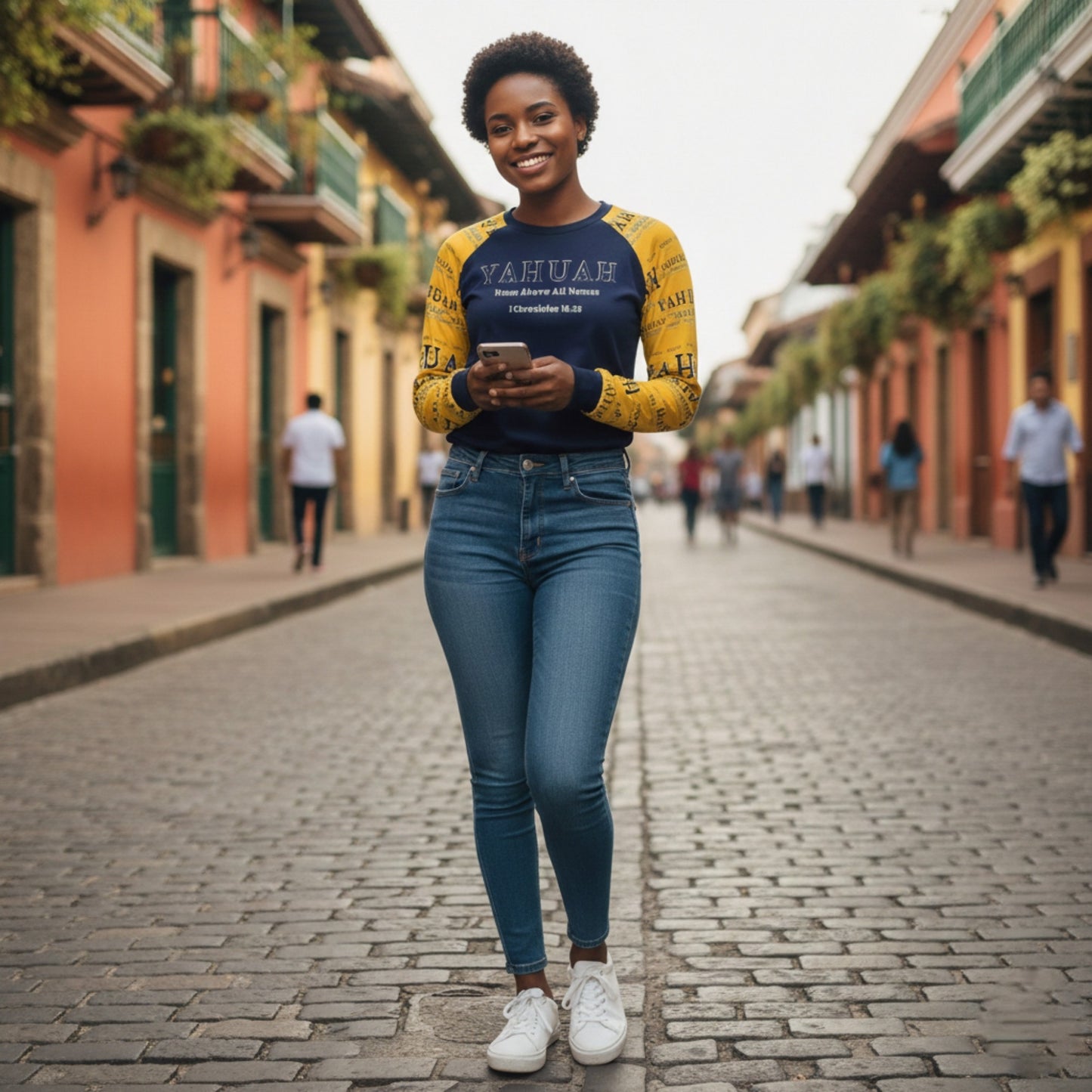 Yahuah: Name Above All Names (02-01) | Women's Long Sleeve Raglan Tee