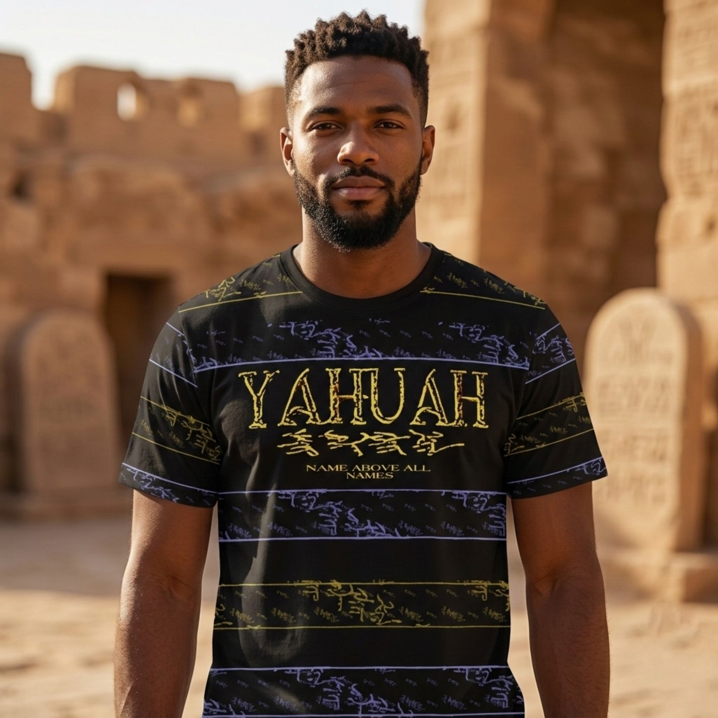 Yahuah: Name Above All Names (01-02) Striped Purple+Blue | Unisex Tee