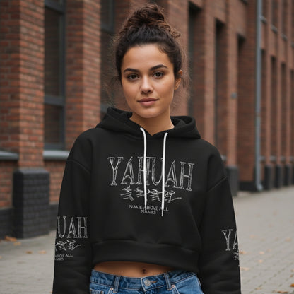 Yahuah: Name Above All Names (01-01) | Cropped Drop Shoulder Hoodie