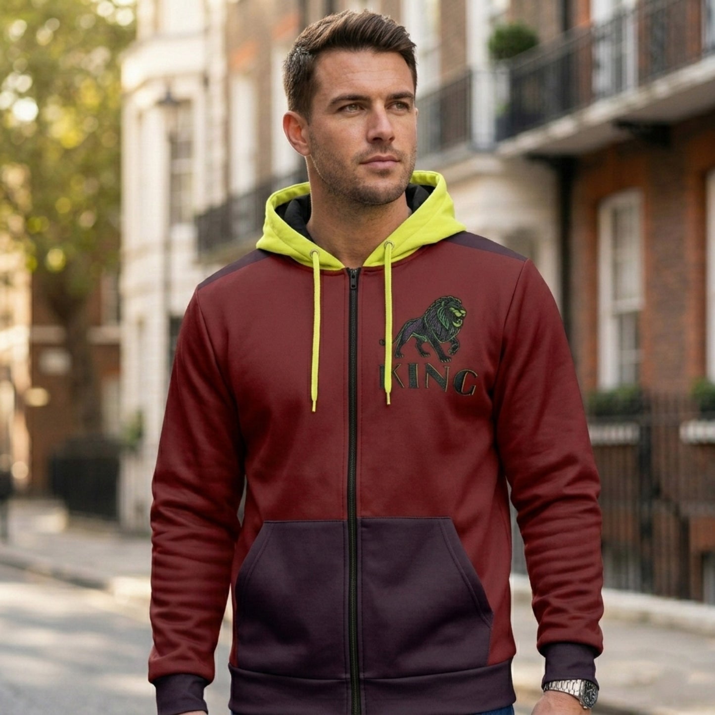 KING 01-02 Men's Designer Microfleece Zip Hoodie