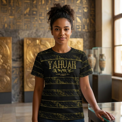 Yahuah: Name Above All Names (01-02) Striped Gold | Unisex Tee