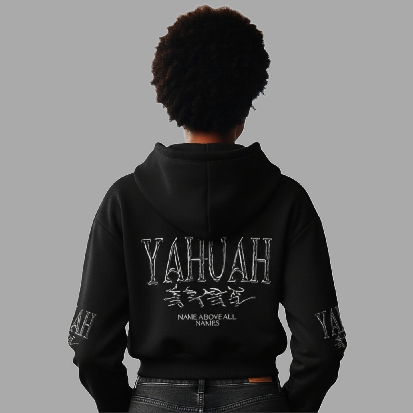 Yahuah: Name Above All Names (01-01) | Cropped Drop Shoulder Hoodie