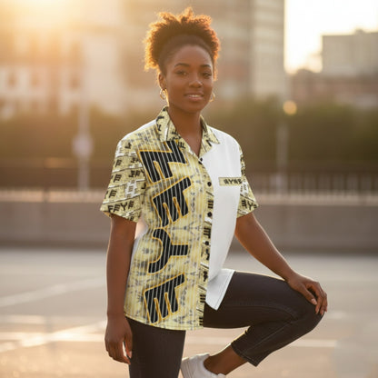 Tetragrammaton Tiling (01): Maximalist Monarchy | Unisex Camp Collar Shirt