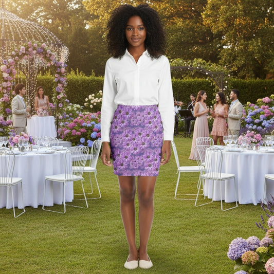 TRP Floral Prints (07): Vibrant African Daisies | High-Waisted Pencil Skirt