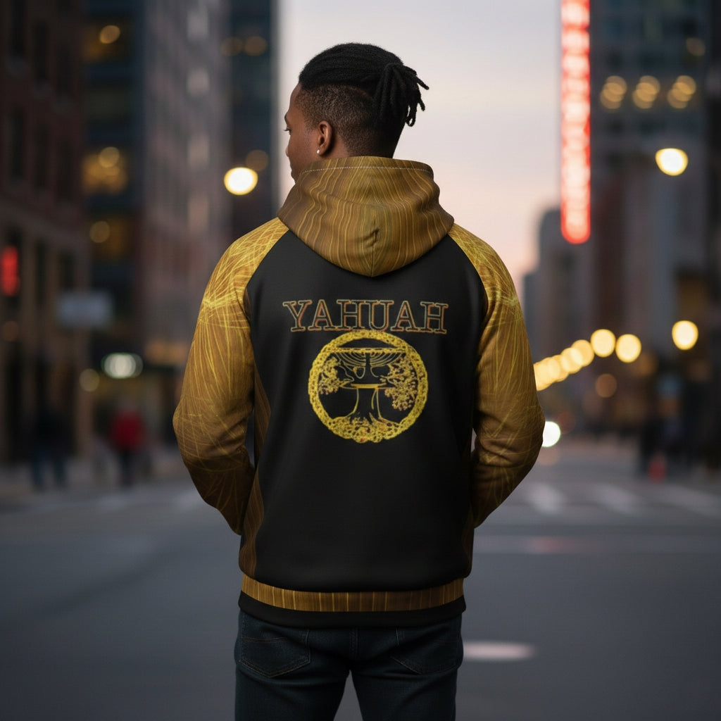 Yahuah: Tree of Life (02-02) - The Firmament Radiance | Men's Raglan Hoodie