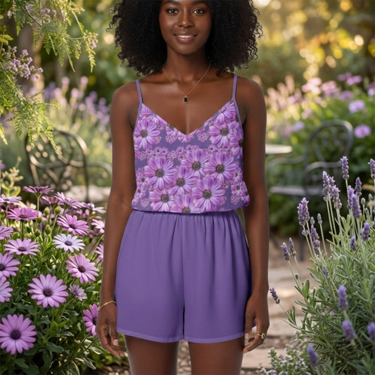 TRP Floral Prints (07): Vibrant African Daisies | Cami Top and Shorts Pajama Set