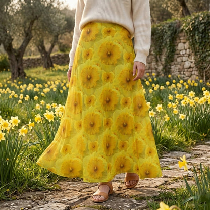 TRP Floral Prints (09): Radiant Tulips Revealed | A-Line Pleated Midi Skirt
