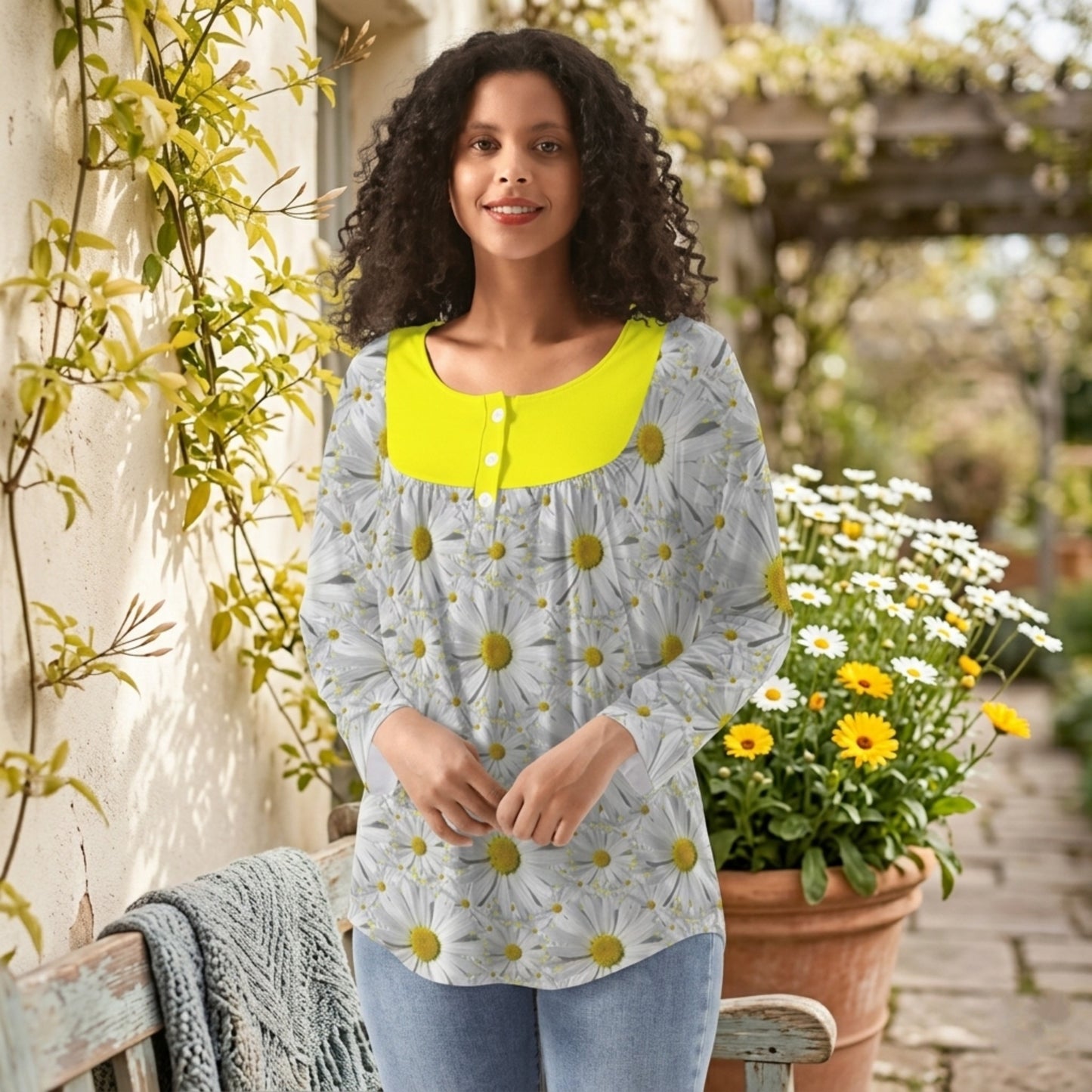 TRP Floral Prints (08): Charming English Daisies | Babydoll Top
