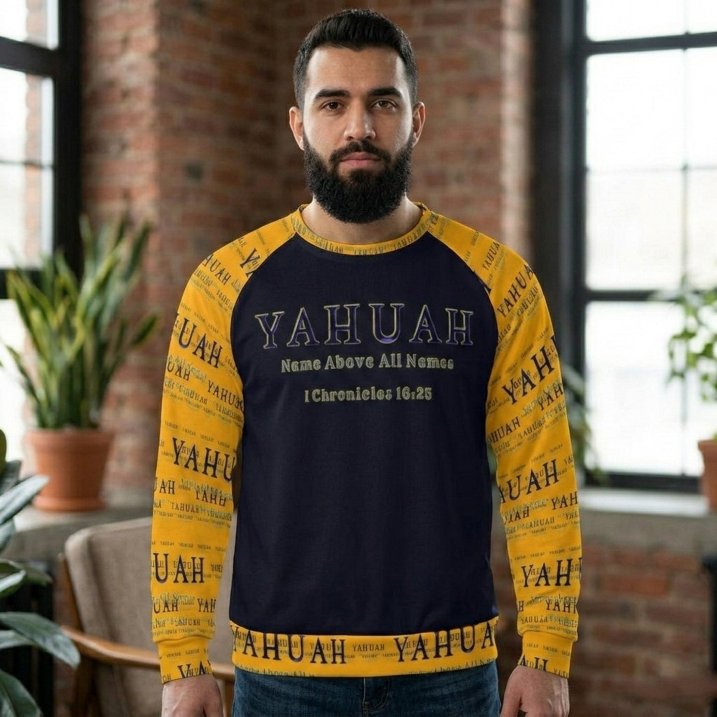 Yahuah: Name Above All Names (02-01) | Men's Raglan Sweatshirt