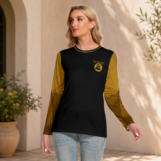 Yahuah: Tree of Life (02-02) - The Firmament Radiance | Women's Long Sleeve Tee